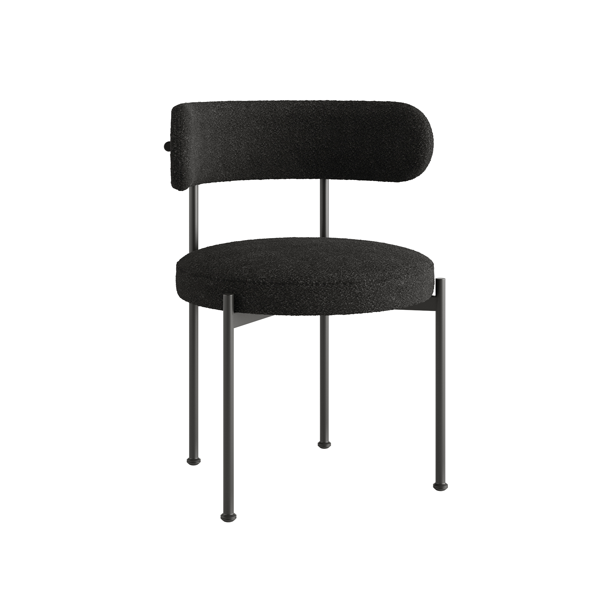 Inesse Boucle Black Dining Chair